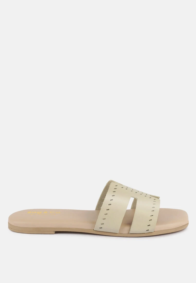 IVANKA Beige Cut Out Slip On Sandals 4 IVANKA Beige Cut Out Slip On Sandals - Image 2