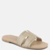 IVANKA Beige Cut Out Slip On Sandals -Rag & Co IVANKABeigeCutOutSlipOnSandals RCSH4083 BEIGE 3