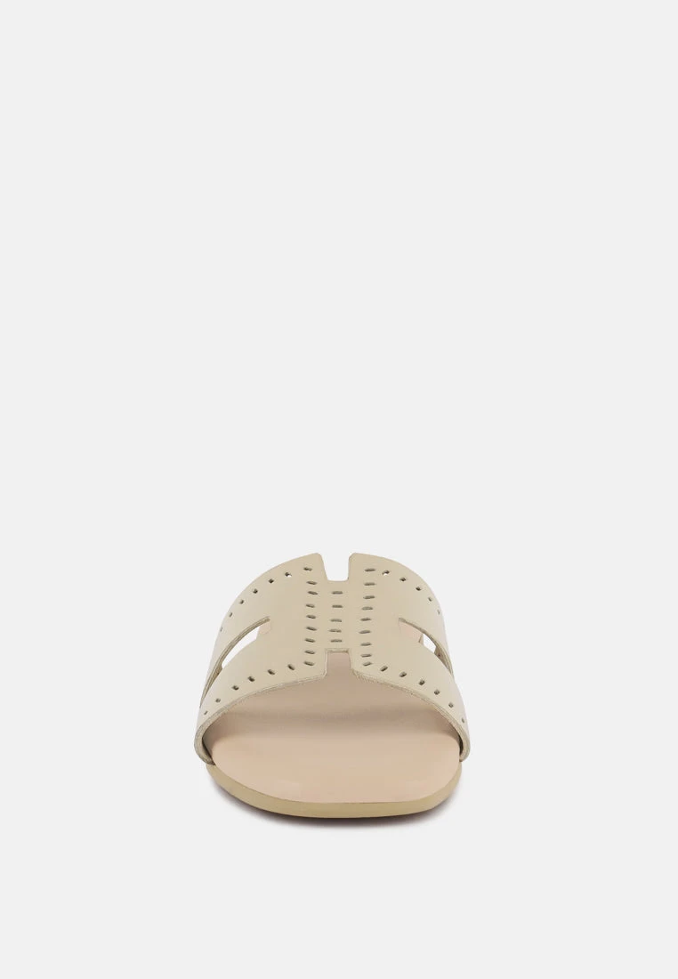IVANKA Beige Cut Out Slip On Sandals 5 IVANKA Beige Cut Out Slip On Sandals - Image 3