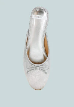 Jaylor Party Bow Slip-On Mules 18 Jaylor Party Bow Slip-On Mules -Rag & Co JaylorPartyBowSlip OnMules RCSH4917 silver 10