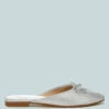 Jaylor Party Bow Slip-On Mules 1 Jaylor Party Bow Slip-On Mules -Rag & Co JaylorPartyBowSlip OnMules RCSH4917 silver 2