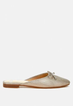 Jaylor Party Bow Slip-On Mules 22 Jaylor Party Bow Slip-On Mules -Rag & Co Jaylor Party Bow Slip On Mules RCSH4917 gold 1