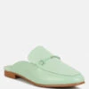 KRISTY Horsebit Embellished Mules In Mint Green