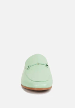 KRISTY Horsebit Embellished Mules In Mint Green -Rag & Co KRISTYHorsebitEmbellishedMulesinMintGreenRCSH4077MintGreen 7