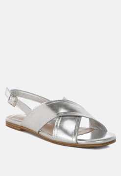 Kanon Metallic Pleather Criss-Cross Flats 22 Kanon Metallic Pleather Criss-Cross Flats -Rag & Co Kanon Metallic Pleather Criss Cross Flats RCSH5480 7 8a95b733 7f31 4572 999c f83a3b619437