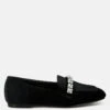 Kyari Velvet Diamante Strap Loafers