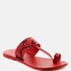LEONA Snake Print Thong Flat Sandals 1 LEONA Snake Print Thong Flat Sandals -Rag & Co LEONASnakePrintThongFlatSandals RCSH1853 Red 2