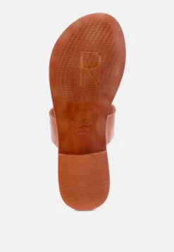 LEONA Tan Thong Flat Sandals -Rag & Co LEONATanThongFlatSandals RCSH1853 Tan 14