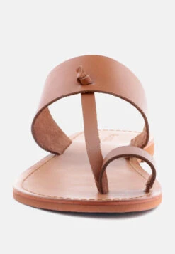 LEONA Tan Thong Flat Sandals -Rag & Co LEONATanThongFlatSandals RCSH1853 Tan 4