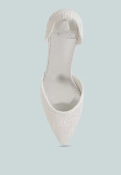 Laika Lace Kitten Heel Sandals 27 Laika Lace Kitten Heel Sandals -Rag & Co LaikaLaceKittenHeelSandalsRCSH5112WHITE 3