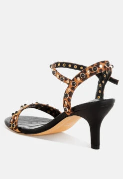 Laro Studs & Pearls Detail Leopard Sandals 9 Laro Studs & Pearls Detail Leopard Sandals -Rag & Co LaroStuds PearlsDetailLeopardSandalsRCSH5632 7