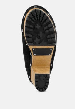 MAAYA Black Handcrafted Collared Suede Boot -Rag & Co MAAYABlackHandcraftedFurCollaredSuedeBoot RCSH2961 Black 8