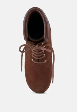 MAAYA Brown Handcrafted Collared Suede Boot 14 MAAYA Brown Handcrafted Collared Suede Boot -Rag & Co MAAYABrownHandcraftedCollaredSuedeBoot RCSH2961 Brown 4