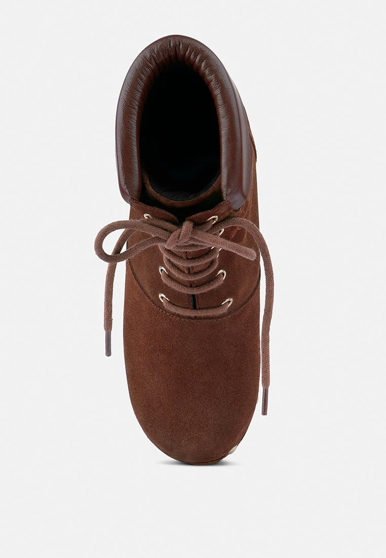 MAAYA Brown Handcrafted Collared Suede Boot 8 MAAYA Brown Handcrafted Collared Suede Boot - Image 6