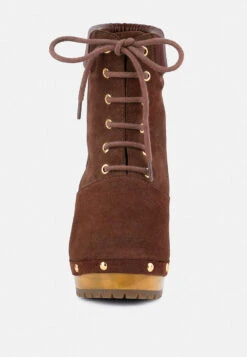 MAAYA Brown Handcrafted Collared Suede Boot 11 MAAYA Brown Handcrafted Collared Suede Boot -Rag & Co MAAYABrownHandcraftedCollaredSuedeBoot RCSH2961 Brown 8