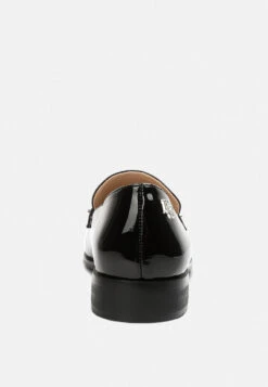 MEANBABE Semicasual Stud Detail Patent Loafers In Black -Rag & Co MEANBABESemicasualStudDetailPatentLoafersinBlack RCSH4051 BLACK 4