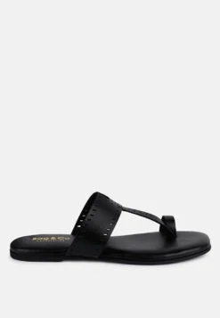 MILA Black Toe Ring Thong Slip Ons 10 MILA Black Toe Ring Thong Slip Ons -Rag & Co MILABlackToeRingThongSlipOns RCSH4084 BLACK 3