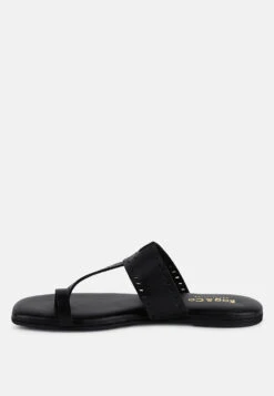 MILA Black Toe Ring Thong Slip Ons 12 MILA Black Toe Ring Thong Slip Ons -Rag & Co MILABlackToeRingThongSlipOns RCSH4084 BLACK 4