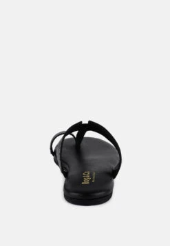 MILA Black Toe Ring Thong Slip Ons 13 MILA Black Toe Ring Thong Slip Ons -Rag & Co MILABlackToeRingThongSlipOns RCSH4084 BLACK 8