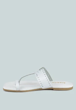 MILA White Toe Ring Thong Slip Ons -Rag & Co MILAWhiteToeRingThongSlipOns RCSH4084 WHITE 4 7076b0d4 ccac 4f0c 9b0f 41a2483db47a