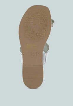 MILA White Toe Ring Thong Slip Ons -Rag & Co MILAWhiteToeRingThongSlipOns RCSH4084 WHITE 8