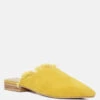 MOLLY Mustard Frayed Leather Mules -Rag & Co MOLLYMustardFrayedLeatherMules RCSH1868 Mustard 2