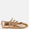 Macarina Triple Strap Mary Jane Ballerinas -Rag & Co MacarinaTripleStrapMaryJaneSandals RCSH4804ROSEGOLD 8
