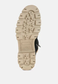 Madoka Fur Collar Chunky Ankle Boots -Rag & Co Madoka Fur Collar Chunky Ankle Boots RCSH5011 BLACK 2