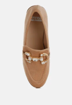 Maestro Diamante Embellished Horsebit Loafers -Rag & Co MaestroDiamanteEmbellishedHorsebitLoafers RCSH4992BEIGE 2