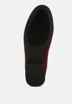 Maestro Diamante Embellished Horsebit Loafers -Rag & Co Maestro Diamante Embellished Horsebit Loafers RCSH4992 BURGUNDY 3