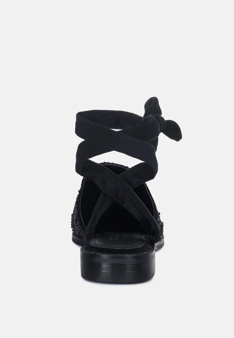 Mande Embroidered Velvet Mules In Black 7 Mande Embroidered Velvet Mules In Black - Image 5