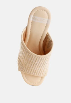 Marengo Raffia Wooden Clogs 17 Marengo Raffia Wooden Clogs -Rag & Co MarengoRaffiaWoodenClogsRCSH5433 1
