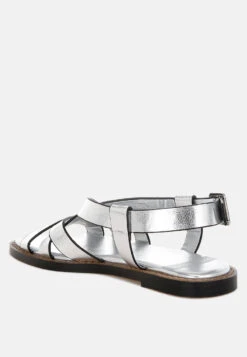 Doata Metallic Genuine Leather Buckled Flats 9 Doata Metallic Genuine Leather Buckled Flats -Rag & Co MetallicGenuineLeatherBuckledFlatsRCSH5486 7