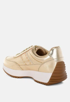 Mujori Metallic Pleather Studded Sneakers -Rag & Co MetallicPleatherStuddedSneakersRCSH5639 3