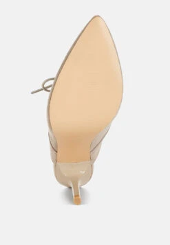 Miladi Genuine Suede Leather Stiletto Mules -Rag & Co MiladiSuedeStilettoMulesRCSH5366BEIGE 4
