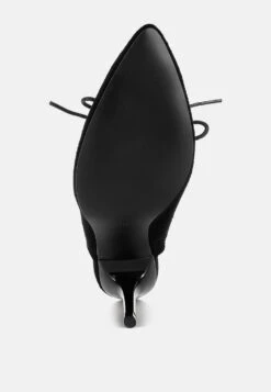 Miladi Genuine Suede Leather Stiletto Mules -Rag & Co Miladi Suede Stiletto Mules RCSH5366 BLACK 4