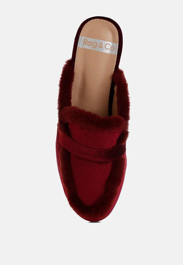 Seyhan Fur Detail Velvet Slip-On Mules 11 Seyhan Fur Detail Velvet Slip-On Mules - Image 9
