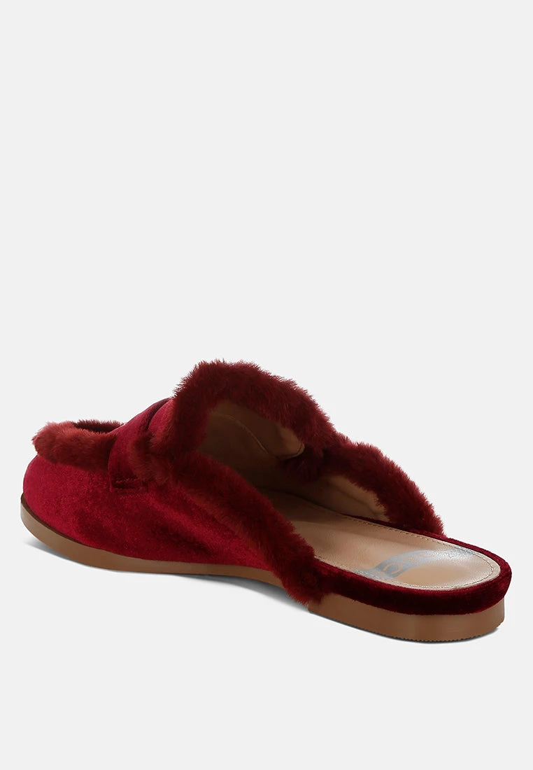 Seyhan Fur Detail Velvet Slip-On Mules 10 Seyhan Fur Detail Velvet Slip-On Mules - Image 8