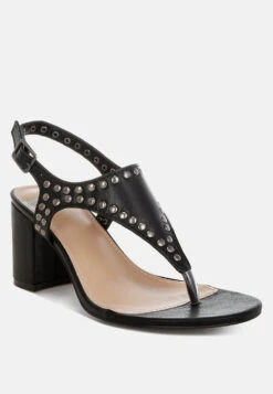 Nerina Studded Genuine Leather Sandals -Rag & Co Nerina Studded Genuine Leather Sandals RCSH5595 2