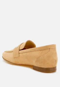 New Ode Rhinestone Penny Strap Loafers -Rag & Co NewOdeRhinestonePennyStrapLoafersRCSH5058BEIGE 8