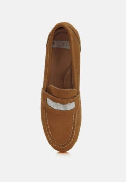 New Ode Rhinestone Penny Strap Loafers -Rag & Co New Ode Rhinestone Penny Strap Loafers RCSH5058 TAN 5 77f56aa9 8eee 4b08 a0d5 ec0a20a49b46