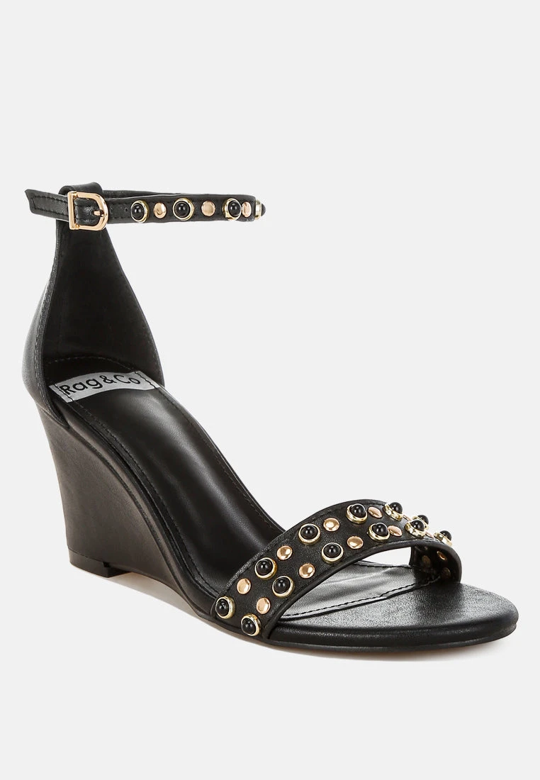 Nidara Studs Embellished Genuine Leather Sandals 3 Nidara Studs Embellished Genuine Leather Sandals - Image 2