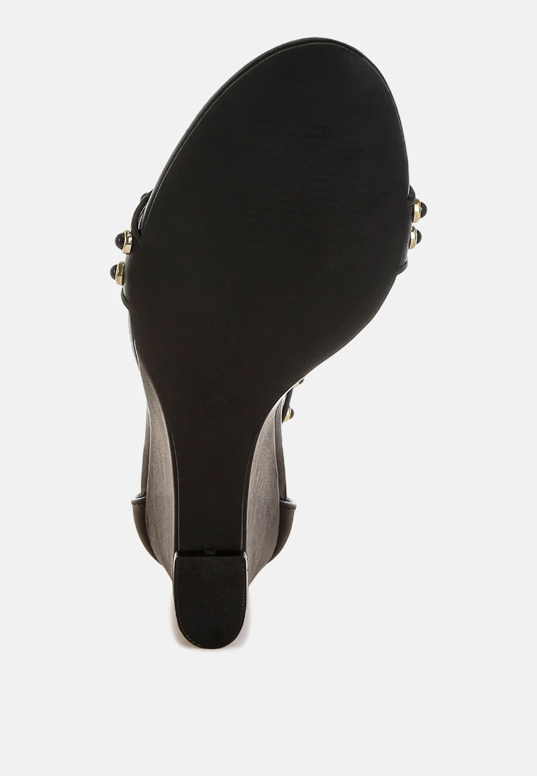 Nidara Studs Embellished Genuine Leather Sandals 6 Nidara Studs Embellished Genuine Leather Sandals - Image 5