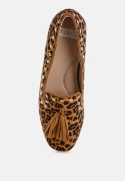 Niloha Studs & Tassels Detail Leopard Loafers 9 Niloha Studs & Tassels Detail Leopard Loafers -Rag & Co Niloha Studs Tassels Detail Leopard Loafers RCSH5626 7