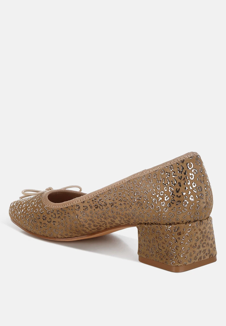 Ningen Leopard Print Block Heel Ballerinas 5 Ningen Leopard Print Block Heel Ballerinas - Image 3