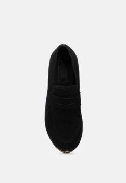 OSAGE Black Clogs Loafers In Fine Suede -Rag & Co OSAGEBlackClogLoafersinFineSuede RCSH2959 Black 7