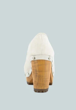 OSAGE White Clogs Loafers In Fine Suede 13 OSAGE White Clogs Loafers In Fine Suede -Rag & Co OSAGEWhiteClogLoafersinFineSuede RCSH2959 WHITE1 3