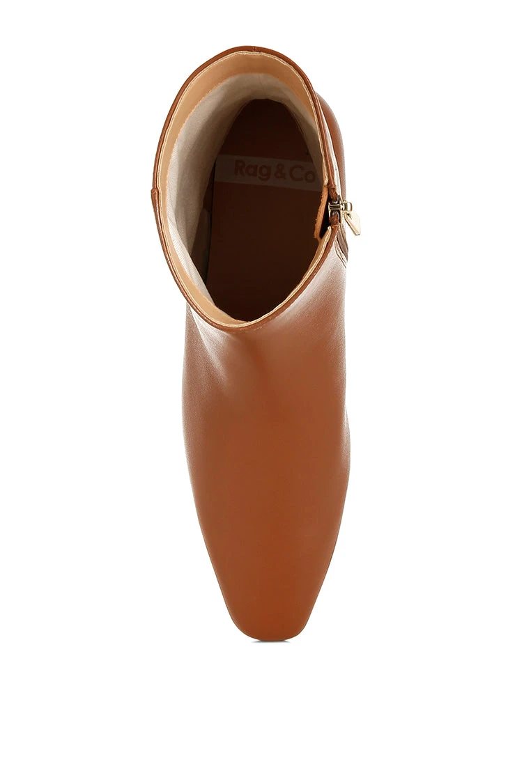 Obita Flared Heel Genuine Leather Boots 11 Obita Flared Heel Genuine Leather Boots - Image 9