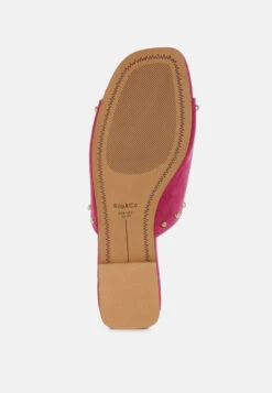 Odalia Soft Suede Leather Studded Flats 18 Odalia Soft Suede Leather Studded Flats -Rag & Co OdaliaSoftSuedeLeatherStuddedFlatsRCSH5481FUCHSIA 3