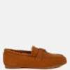 Ohrid Real Suede Leather & Faux Fur Flat Loafers 2 Ohrid Real Suede Leather & Faux Fur Flat Loafers -Rag & Co OhridSuede FauxFurFlatLoafers RCSH5202 Tan 5